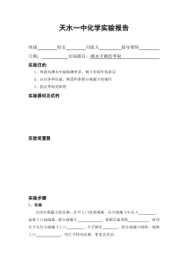 高中化学实验报告1