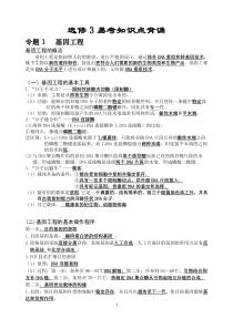 高中生物选修3知识点背诵