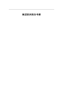 集团欧洲商务考察出行手册
