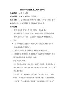 预防校园财务安全教育主题班会教案