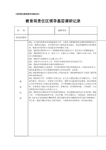 领导深入基层调研及谈话记录