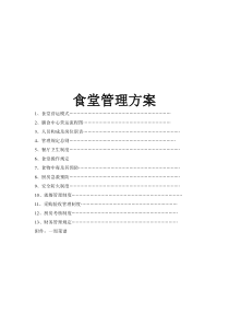 食堂管理方案