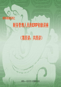 财务管理人员的ERP初级讲座(4)