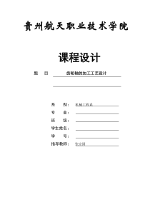轴的加工工艺课程设计毕业论文