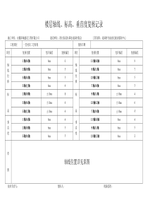 轴线、标高、垂直度复核记录