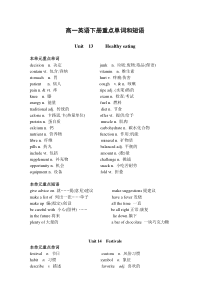 高一下单词及词组