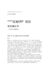 钢铁集团公司实施erp项目建议书