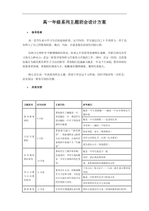 随县一中高一年级系列主题班会设计