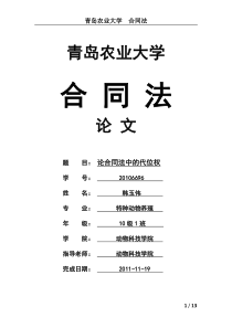 选修课《合同法》论文