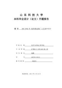 选煤设计开题报告