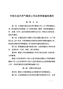集团公司应急预案编制通则