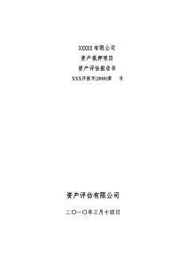 资产评估报告模版