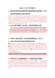 通表大会答辩题目