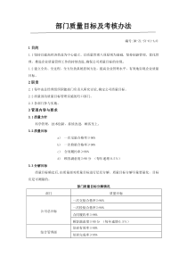 部门质量目标及考核办法