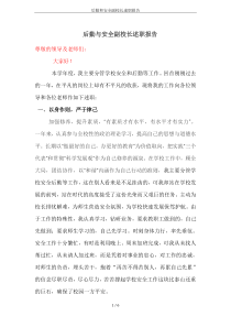 后勤和安全副校长述职报告
