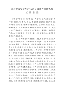道县市级安全生产示范乡镇建设验收考核工作总结