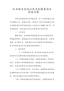 乡镇卫生院基本公共卫生项目实施方案