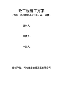 砼工程施工方案
