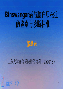 郭洪志(Binswanger病与脑白质松症的鉴别与诊断标准)