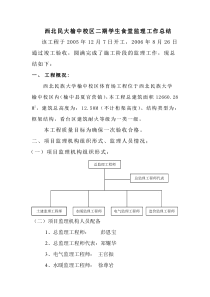 西北民大榆中校区二期学生食堂监理工作总结