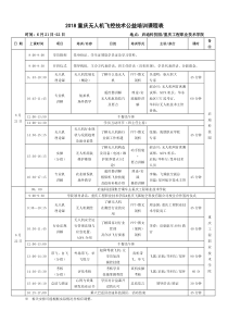 2018重庆无人机飞控技术公益培训课程表