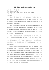 费岭村勤廉示范村领导小组会议记录
