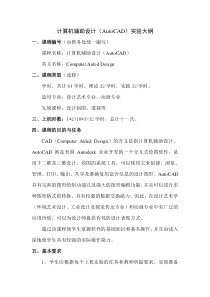 计算机辅助设计实践大纲