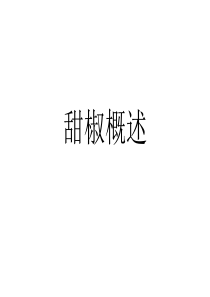 《甜椒概述》PPT课件