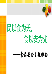 学生食品安全教育主题班会PPT
