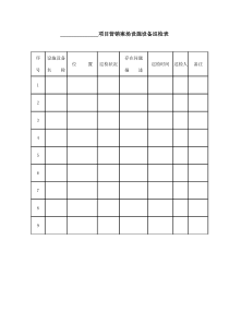 项目营销案场设施设备巡检表