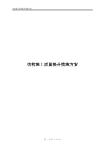 结构施工质量提升措施方案(模板加固)