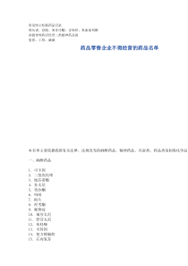 药店禁止经营品种