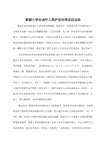 蕉源小学未成年人保护宣传周活动总结