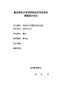 试论网络犯罪中电子证据的收集及采信