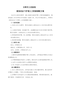 护理人员人力调配