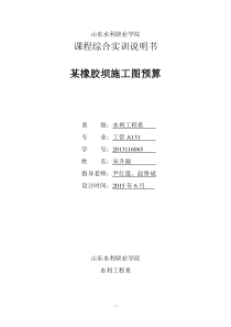山东水利职业学院水利工程造价实习报告