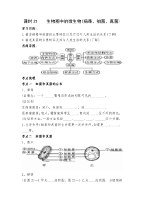 课时21全效学习配套教案生物圈中的微生物(病毒细菌真菌)