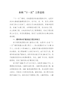 水利十一五总结