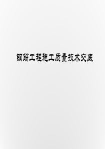 水利工程施工及运行管理(钢筋技术交底)