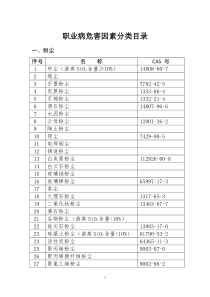 职业病危害因素分类目录国卫疾控发〔2015〕92号
