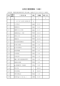 水利工程预算表