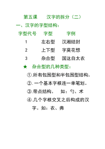 第五课汉字的拆分(二)