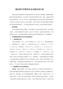 蓬街镇中学教师专业发展实施方案