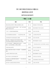 第十届中国法学家论坛征文拟获奖论文名单