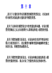 第十章模型总体设定