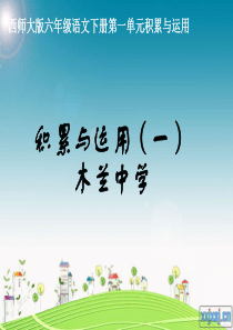 西南师大版六年级语文下册第一单元积累与运用(二)