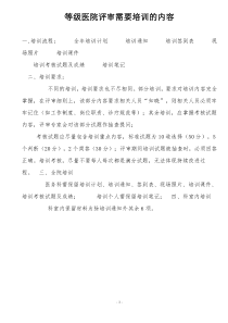 等级医院评审需要培训的内容