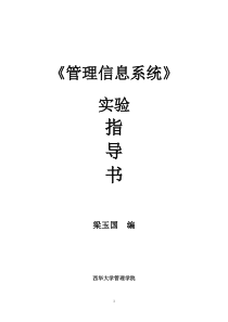 管理信息系统实验指导书(VF)