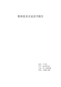 粉体技术讨论读书报告