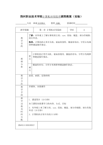 计算机应用技术课程教案(实验)